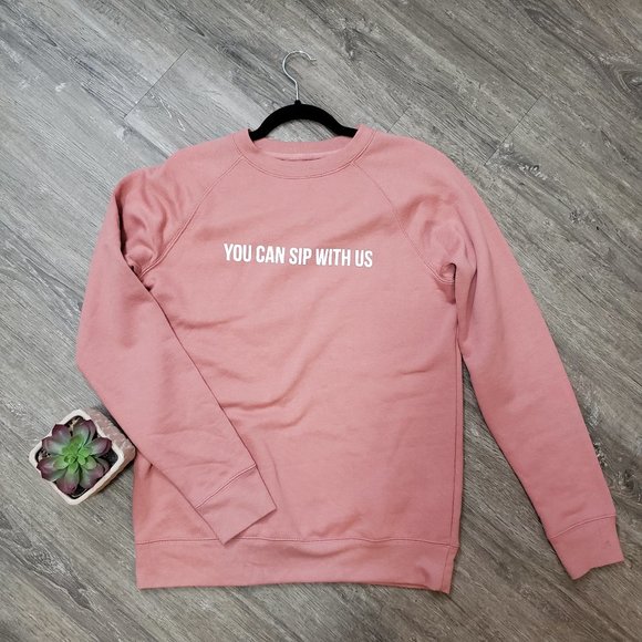 Brunette The Label Tops - Brunette The Label * You Can Sip With Us Pink S M